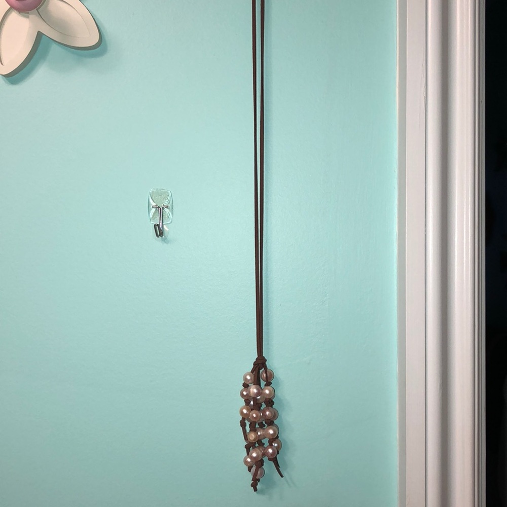 Long Necklace with a pearl accent on the end